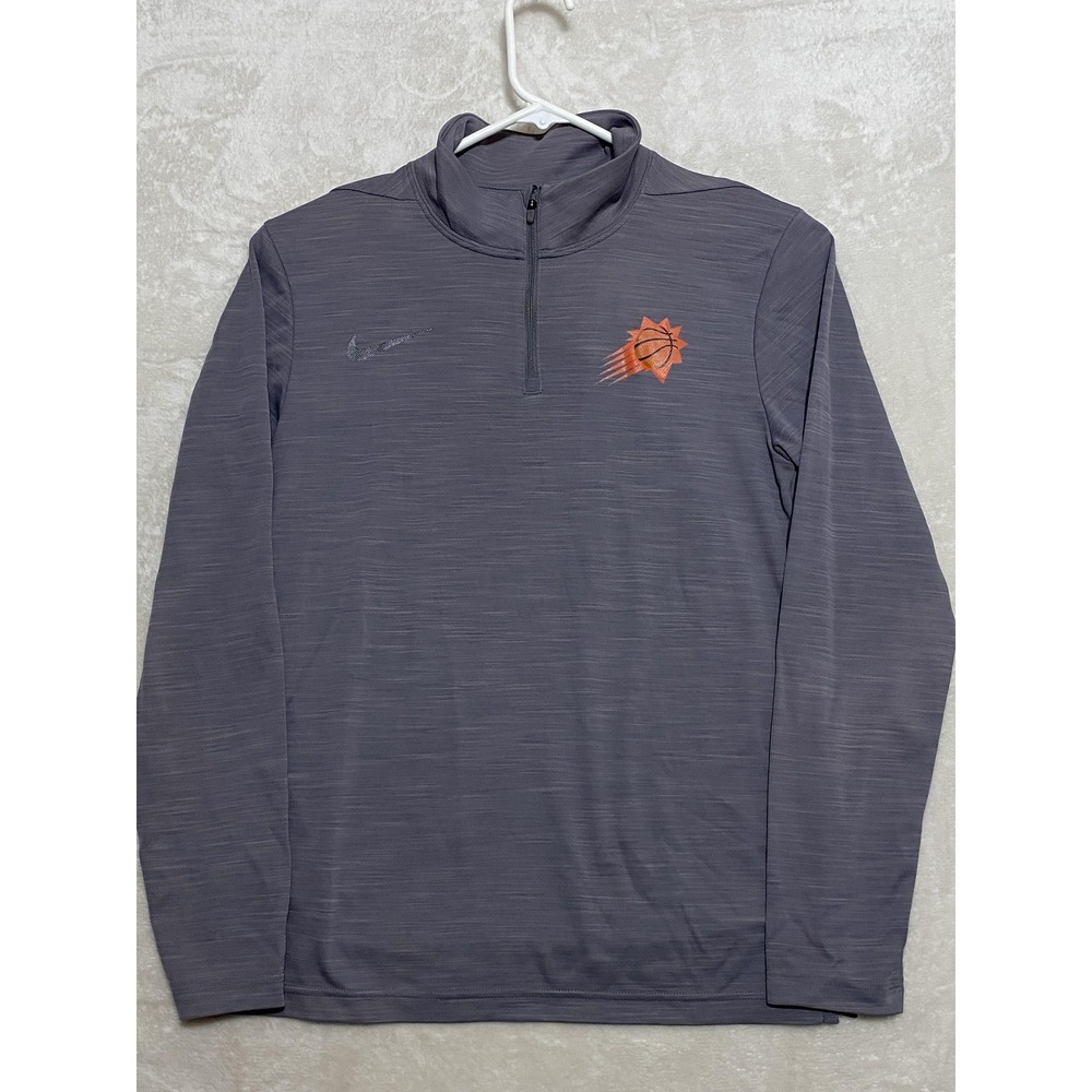 Phoenix Suns Mens Pullover Shirt Small Gray NBA Basketball Nike Dri Fit 1/4 Zip
